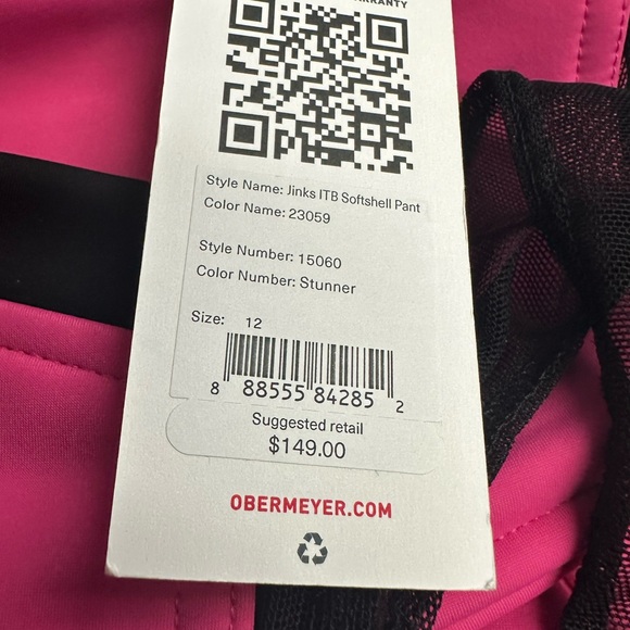 Obermeyer Women's Jinks ITB Softshell Pant in Pink New With Tags Size 12 Pre-Pri - Picture 3 of 3